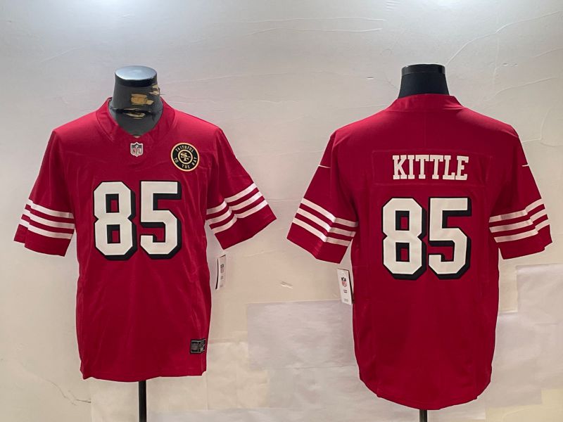 Men San Francisco 49ers #85 Kittle Red three generations 2024 Nike Limited NFL Jersey style 2->->